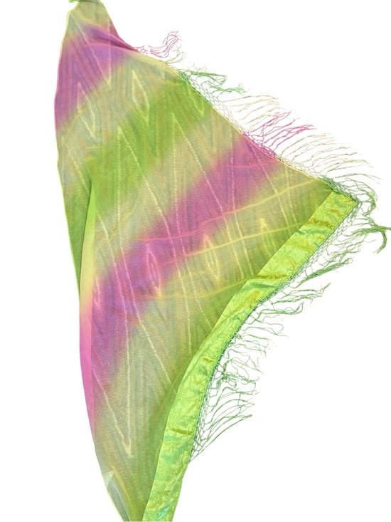 Other - 🍋🟩👙 Sheer Tie-Dye Triangle Scarf in Lime Green & Pink 👙🍋🟩